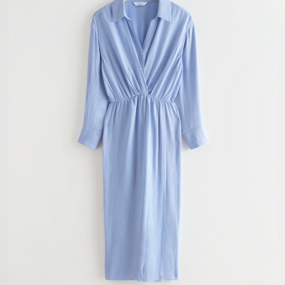 & Other Stories Twist Collared Midi Dress